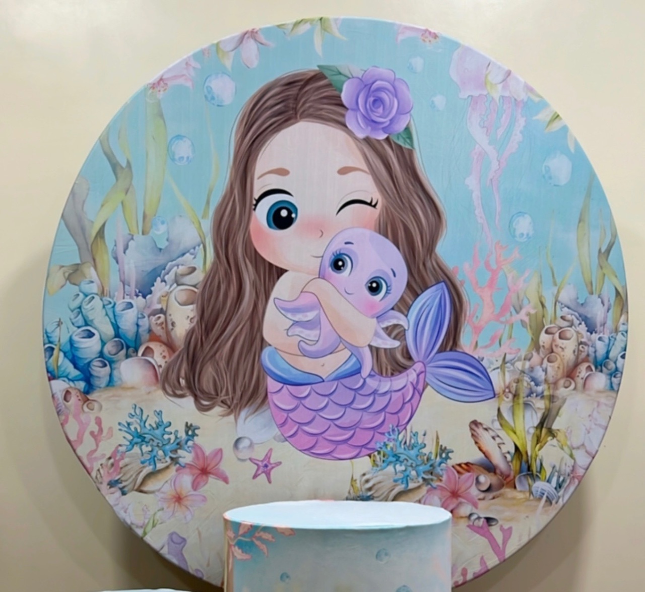 Capa Sublimada Painel Sereia Cute  (1,50M) - Selminha Lokfest