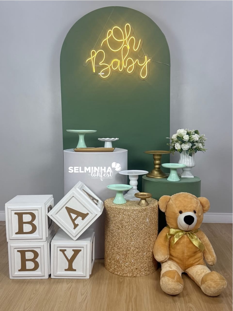 Kit Chá de Bebê Verde Oliva - Selminha Lokfest