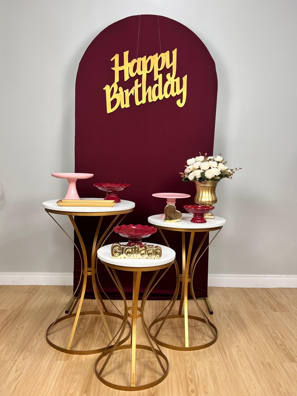 Kit Adulto Vinho/Dourado/Rosa - Selminha Lokfest