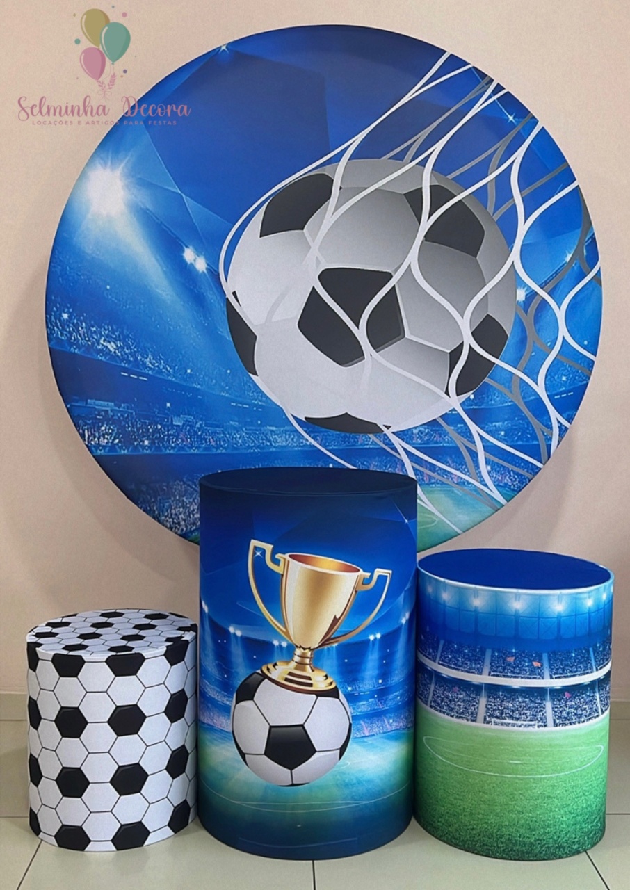 Kit Sublimado Capa Painel Redondo E Capas de Cilindros Futebol - Selminha Lokfest