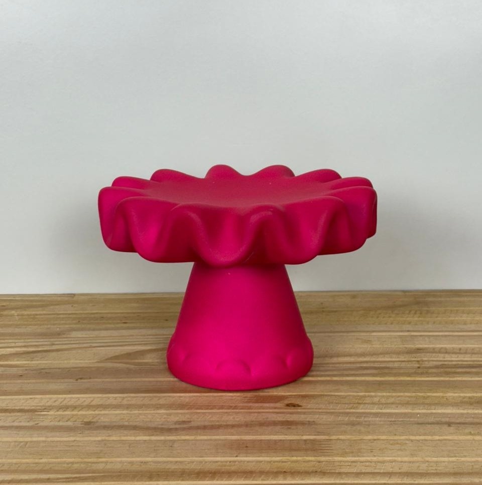 Bandeja Redonda Babadinho G Pink Fosco (21X14Cm) - Selminha Lokfest