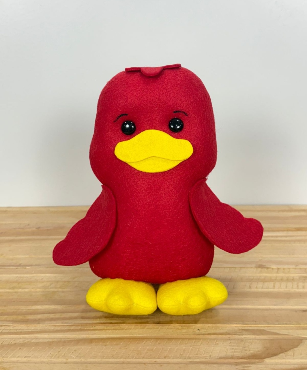 Patinho Vermelho Feltro Bento E Totó (19Cm) - Selminha Lokfest