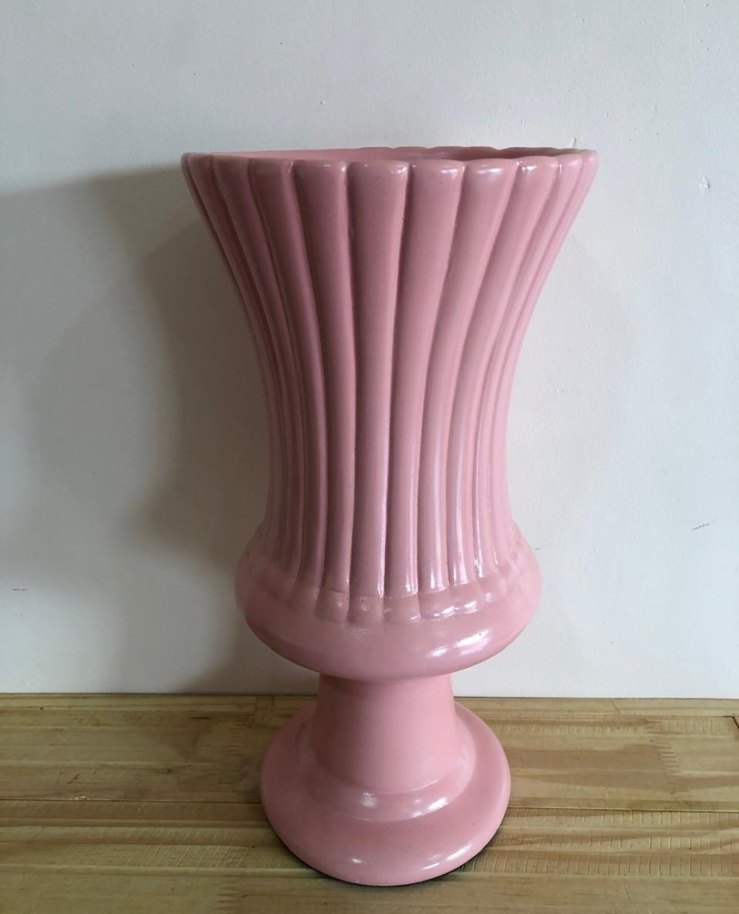 Vaso Pavão Cerâmica Rosa (35Cm) - Selminha Lokfest