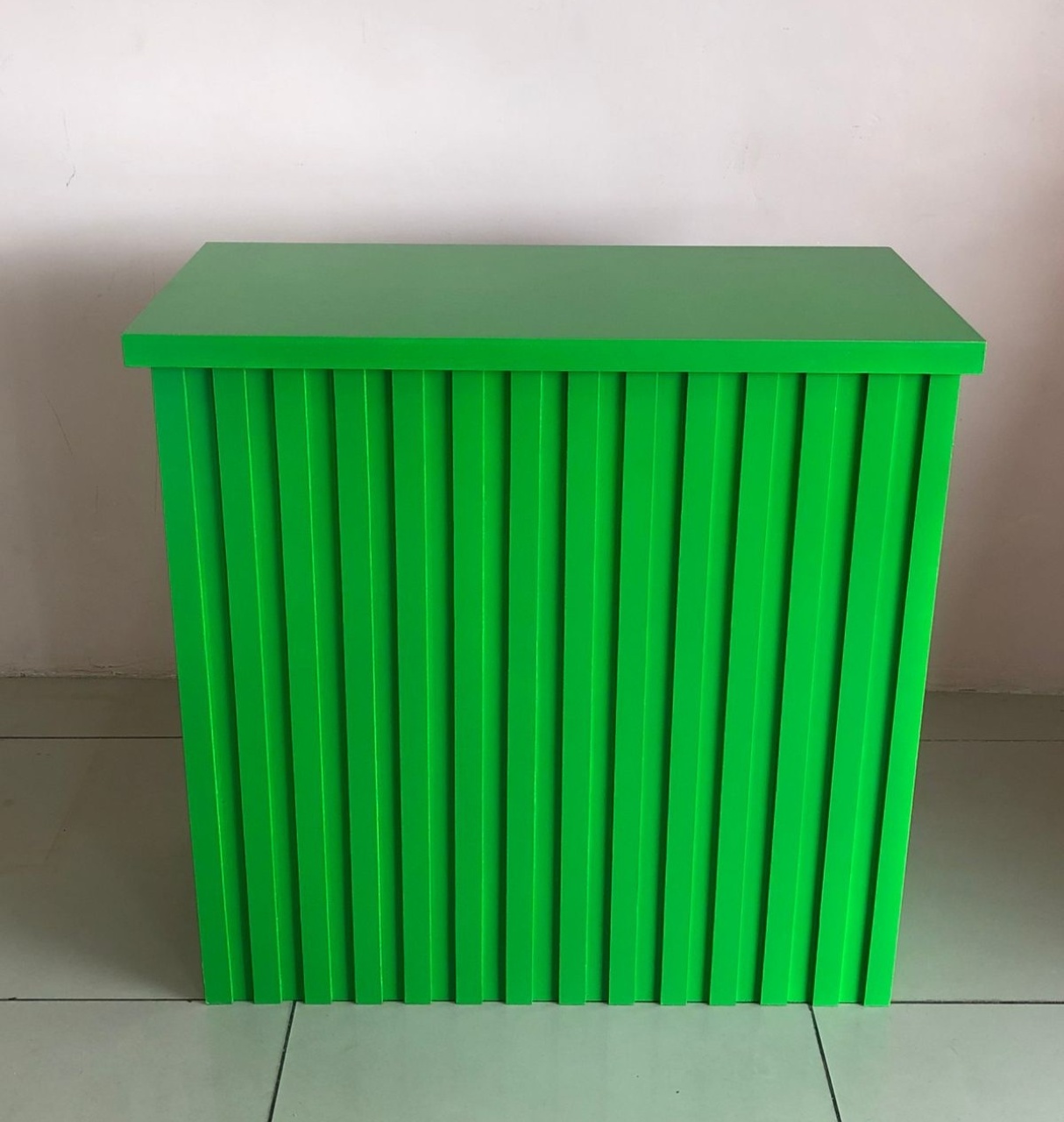 Mesa Cômoda Ripada Verde Mdf (80Cm) - Selminha Lokfest
