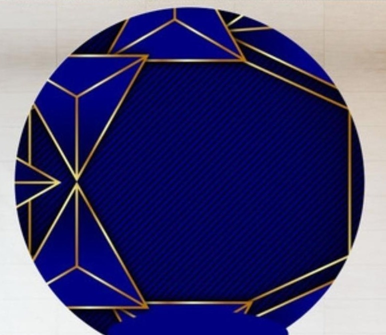 Capa Sublimada Geométrico Azul Escuro C/ Dourado(1.50M) - Selminha Lokfest
