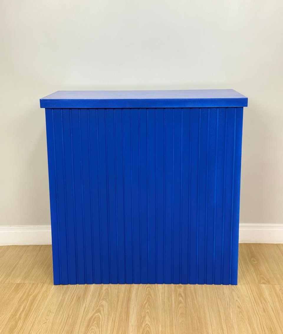 Mesa Cômoda Ripada Azul Royal Mdf (80Cm) - Selminha Lokfest