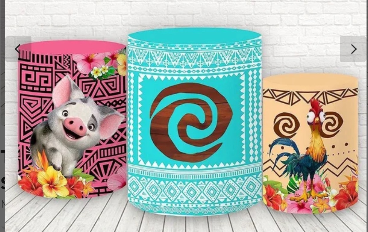 Trio Capas de Cilindros Sublimadas Moana - Selminha Lokfest