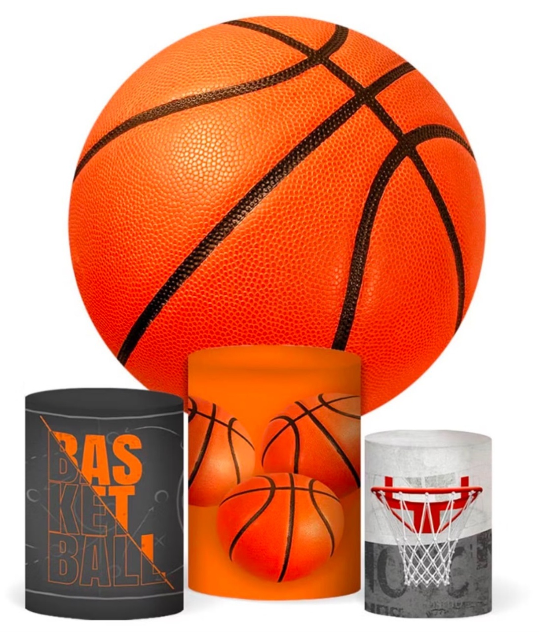 Kit Sublimado Capa Painel Redondo E Capas de Cilindros Basquete - Selminha Lokfest