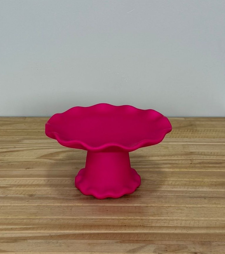 Bandeja Redonda Onda P Pink Fosco (9,5X16Cm) - Selminha Lokfest