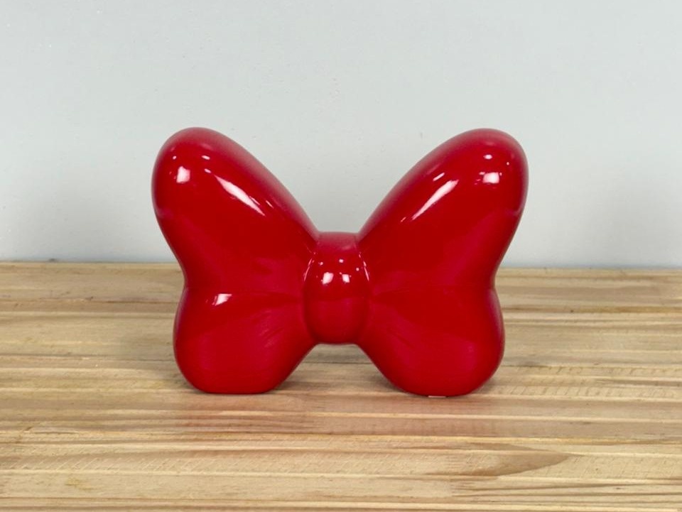 Laço Vermelho Minnie Cerâmica - Selminha Lokfest