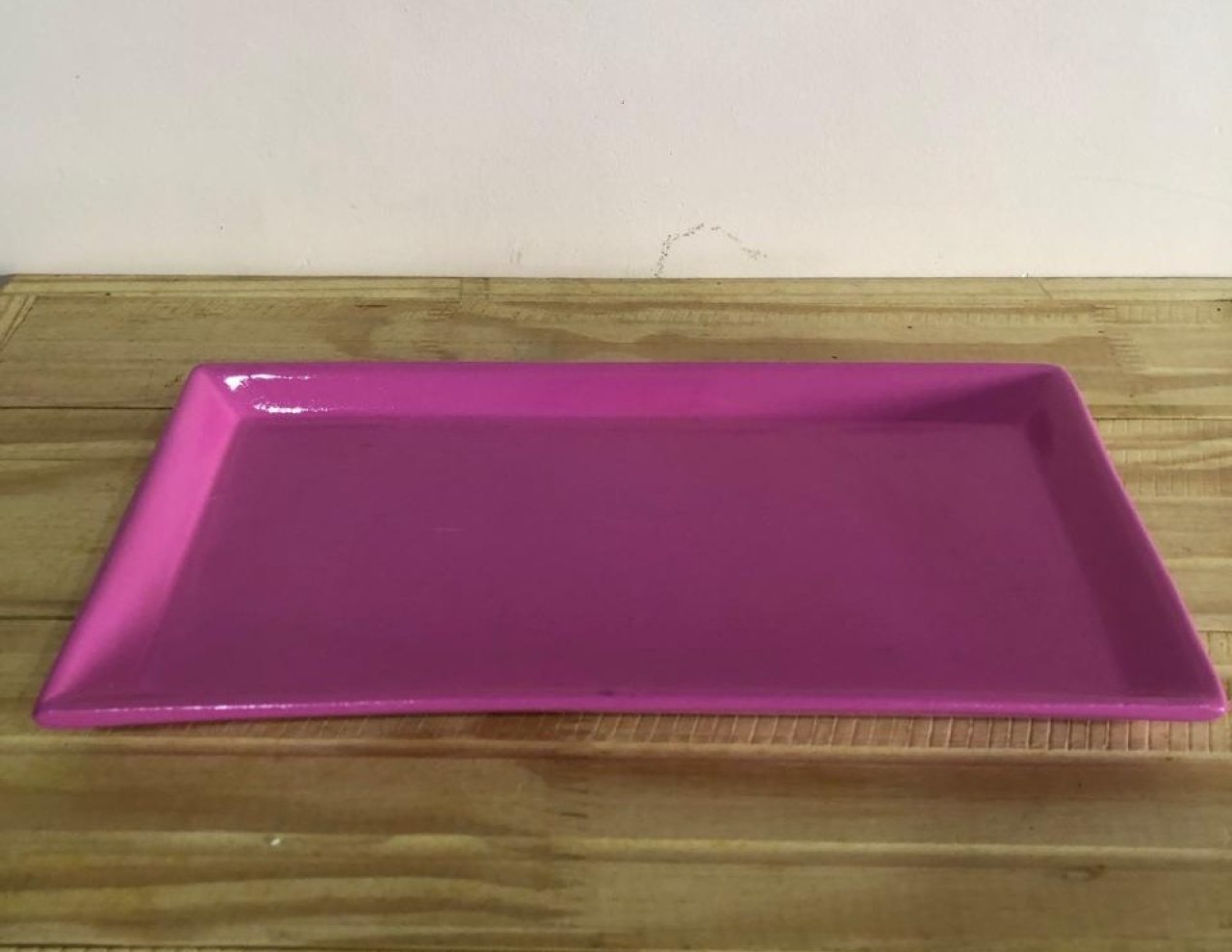Bandeja Retangular Cerâmica Pink (30Cm) - Selminha Lokfest
