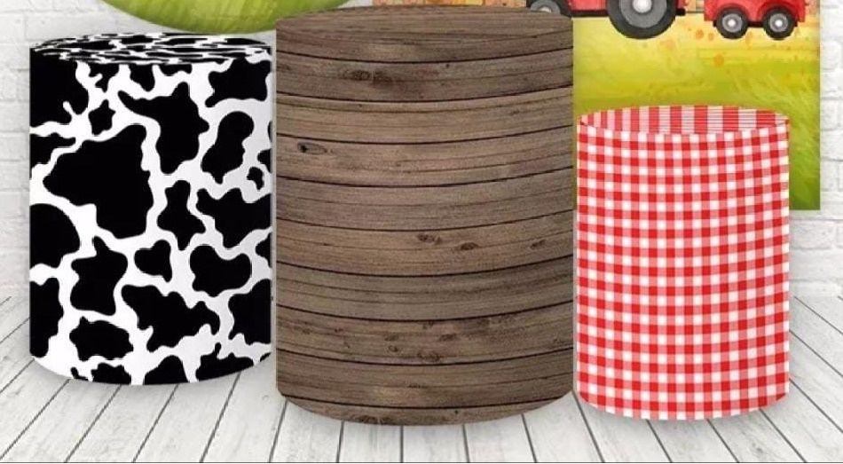 Trio Capas de Cilindros Sublimadas Fazendinha Menino Kit 2 - Selminha Lokfest
