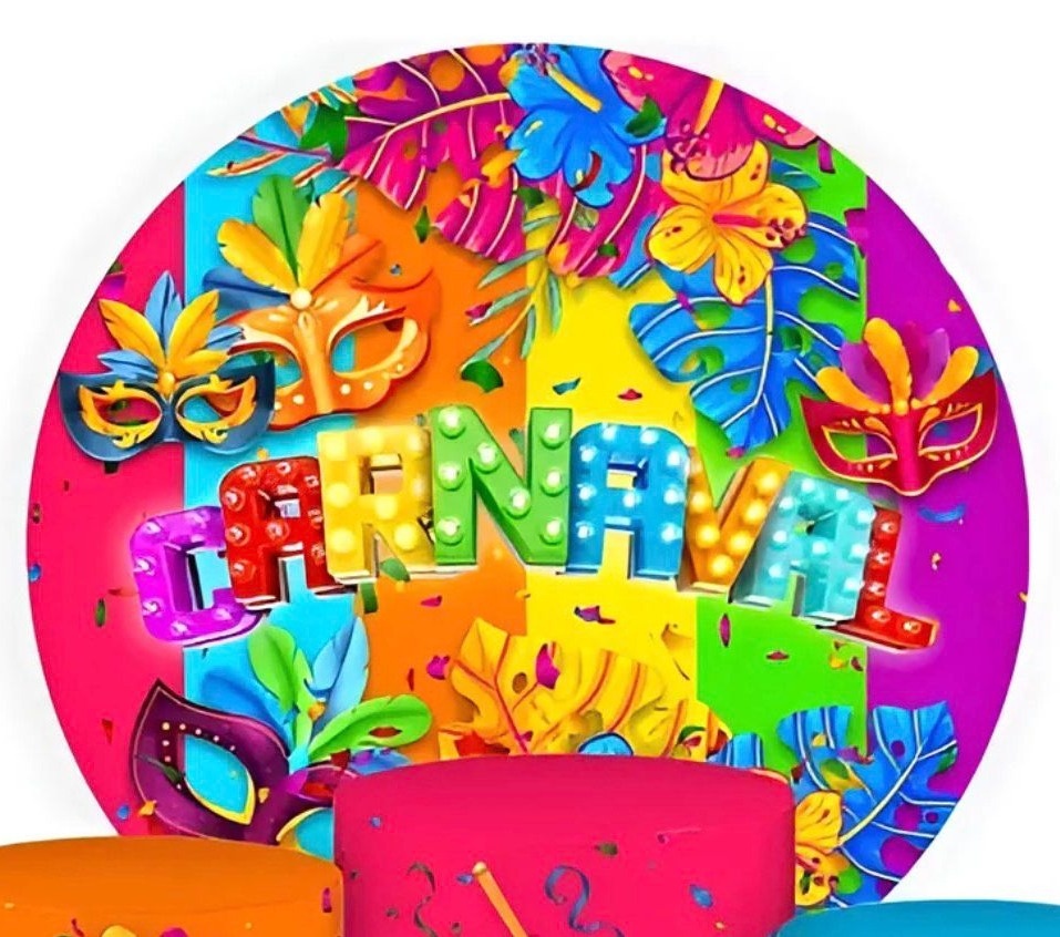 Capa Sublimada Painel Carnaval Colorido (1,50M) - Selminha Lokfest