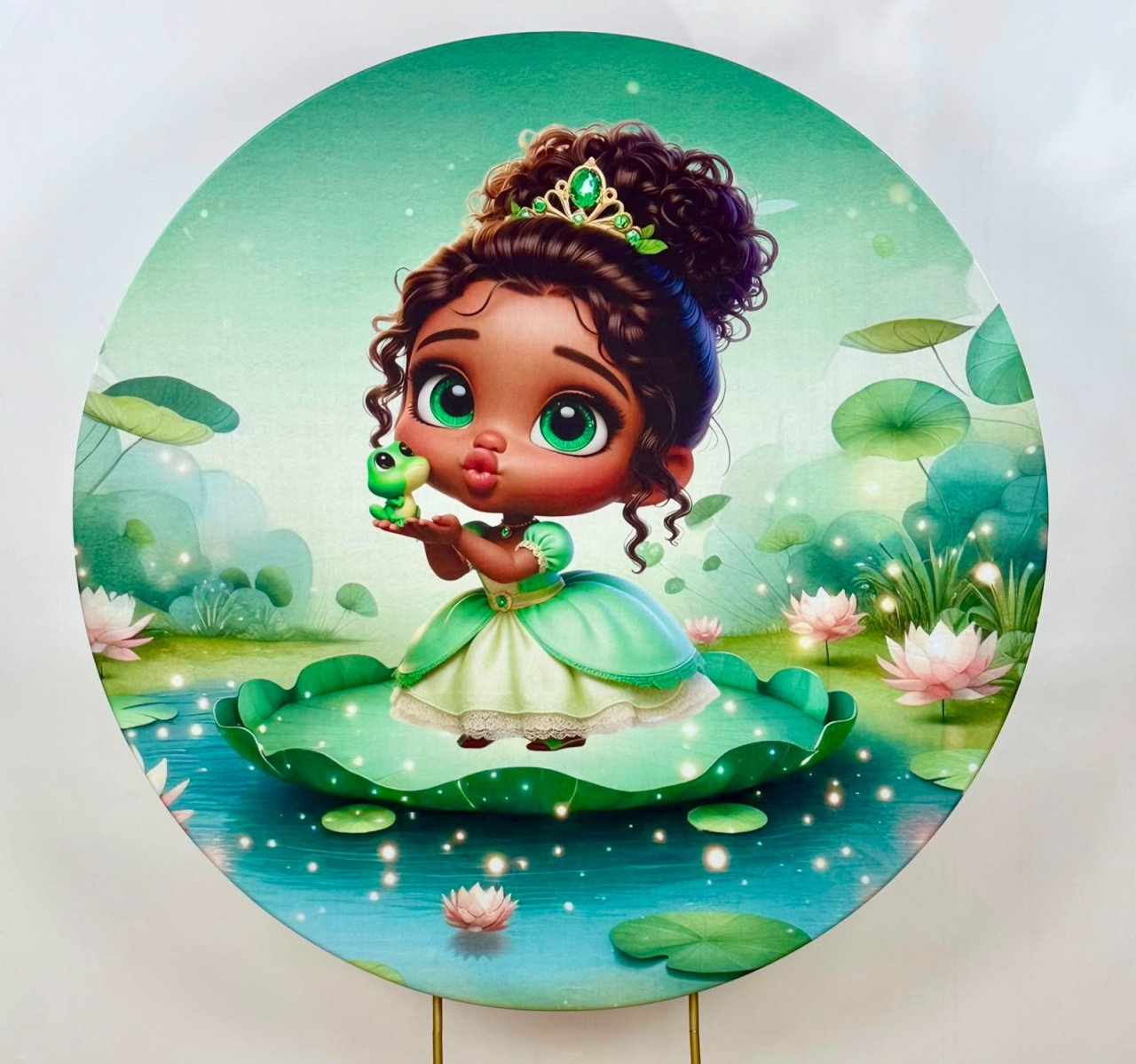 Capa Sublimada Painel Princesa Tiana E O Sapo Cute 02 (1,50M) - Selminha Lokfest