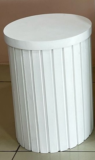 Cilindro Ripado Branco Pequeno - Selminha Lokfest