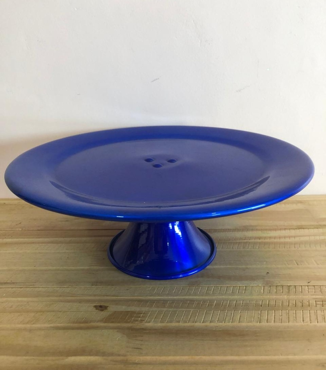 Bandeja Redonda de Alumínio Azul Royal G (27X10) - Selminha Lokfest