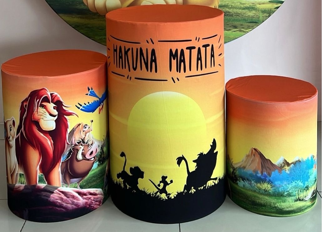 Trio Capas de Cilindros Sublimadas Rei Leão - Selminha Lokfest