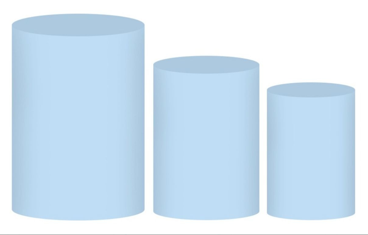Trio Capas de Cilindros  Azul Bebê  - Selminha Lokfest