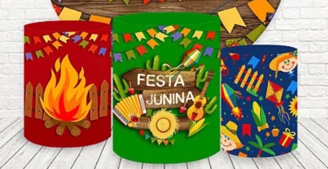 Trio Capas de Cilindros Sublimadas Festa Junina Kit 03 - Selminha Lokfest