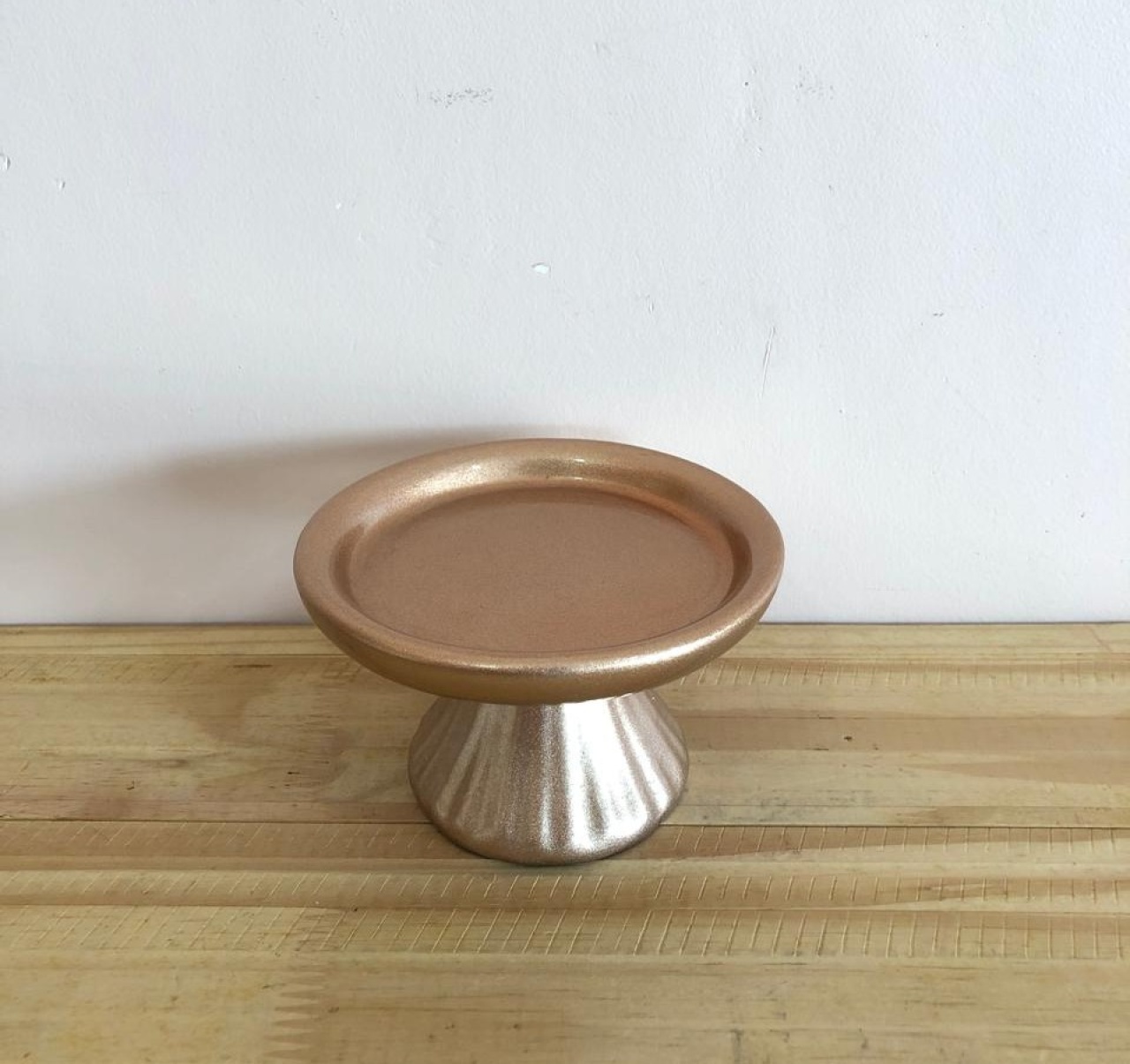 Bandeja Redonda Cerâmica Rosé Mini (12X7) - Selminha Lokfest