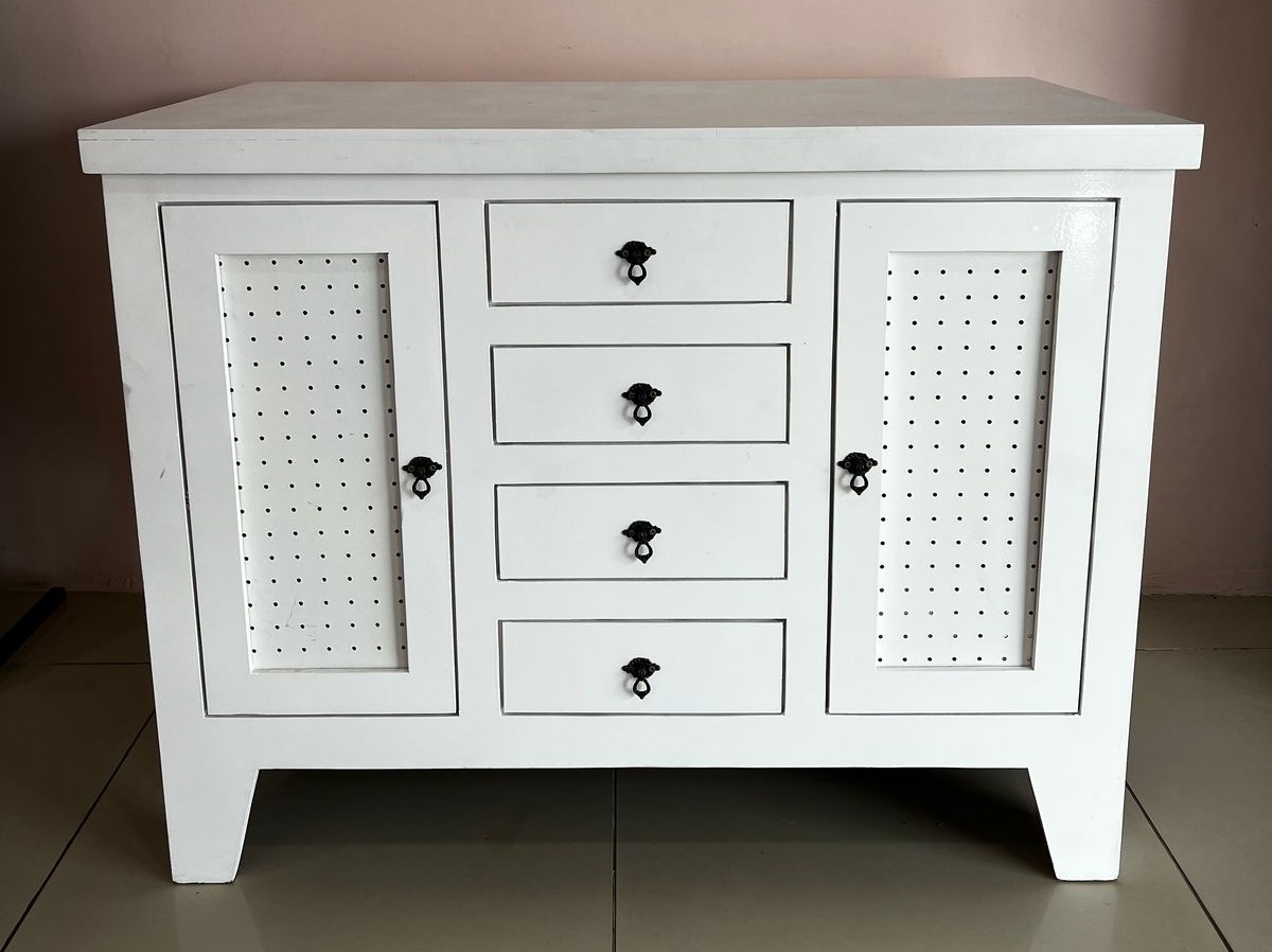 Mesa Cômoda Gaveta Fake Branca Mdf (100Cm) - Selminha Lokfest