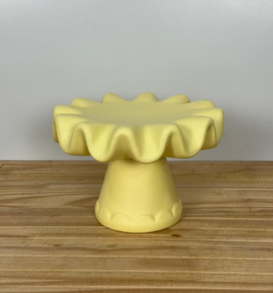 Bandeja Redonda Babadinho G Amarelo Bebê Fosco (21X14Cm) - Selminha Lokfest