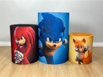 Trio Capas de Cilindros Sublimadas Sonic Colorido - imagem 2