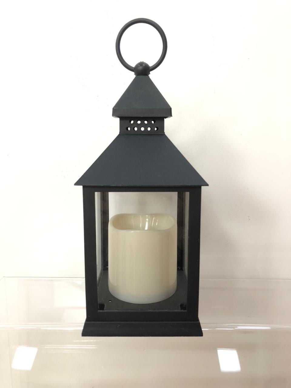 Lanterna Decorativa Com Vela (Preta) - Selminha Lokfest