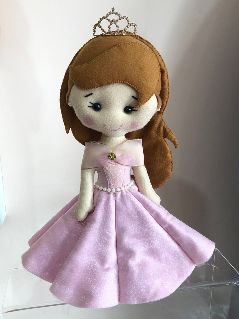 Boneca Princesa Rosa Feltro - Selminha Lokfest