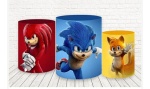 Trio Capas de Cilindros Sublimadas Sonic Colorido - imagem 1