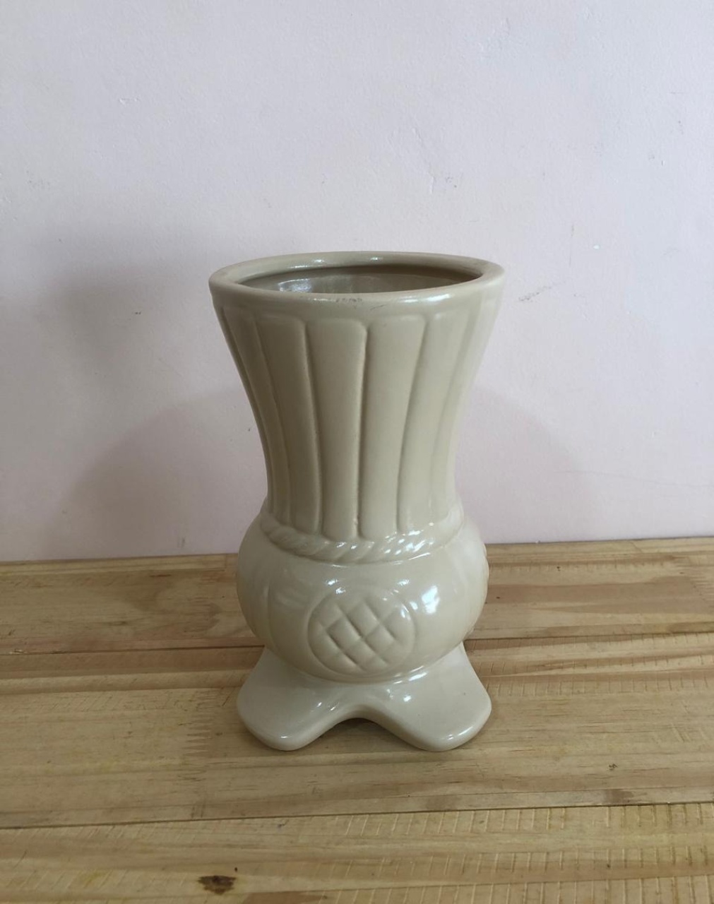 Vaso Mini Cerâmica Bege (10X17) - Selminha Lokfest