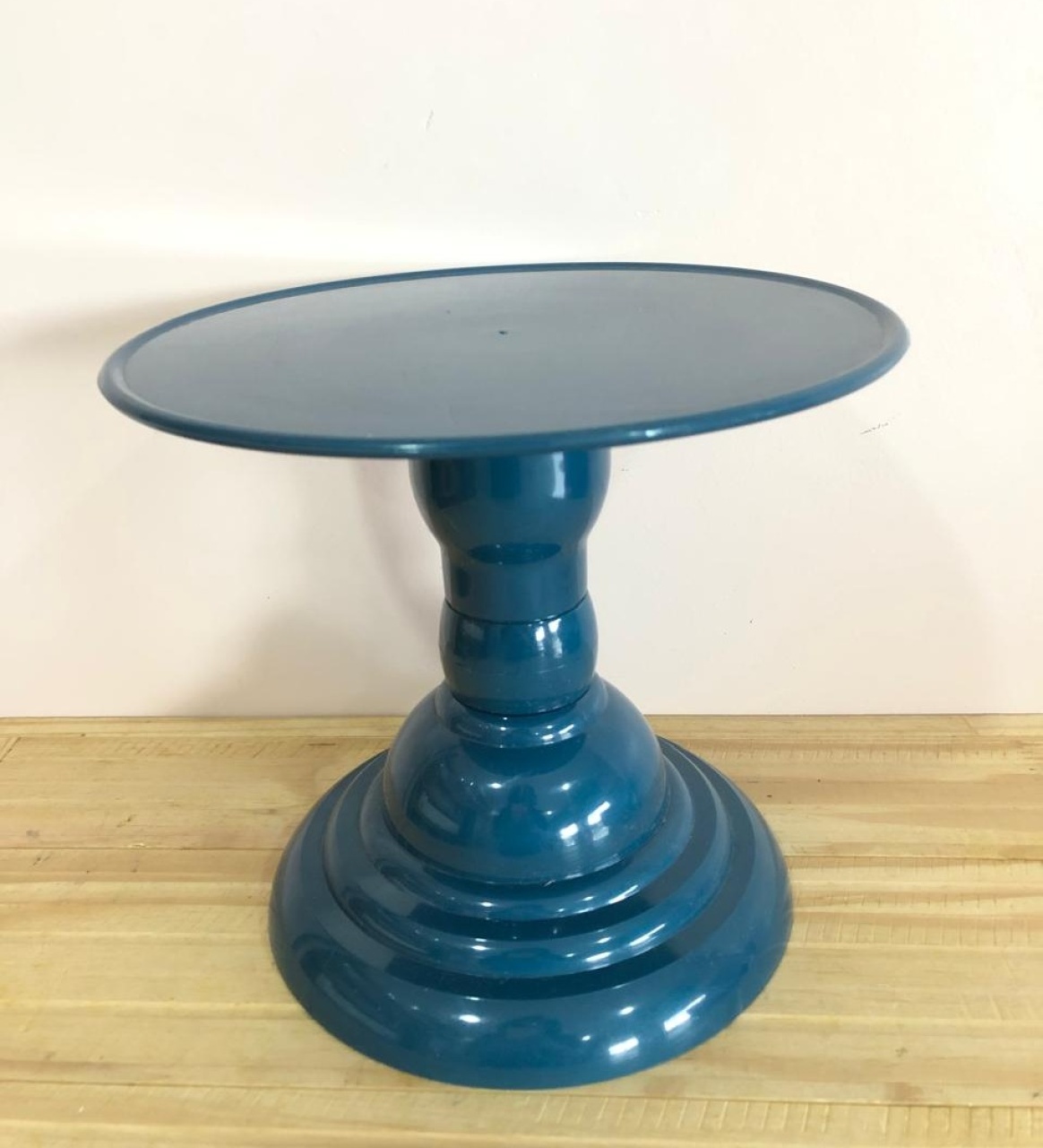 Bandeja Redonda Plástica Azul Petróleo (22X19) - Selminha Lokfest