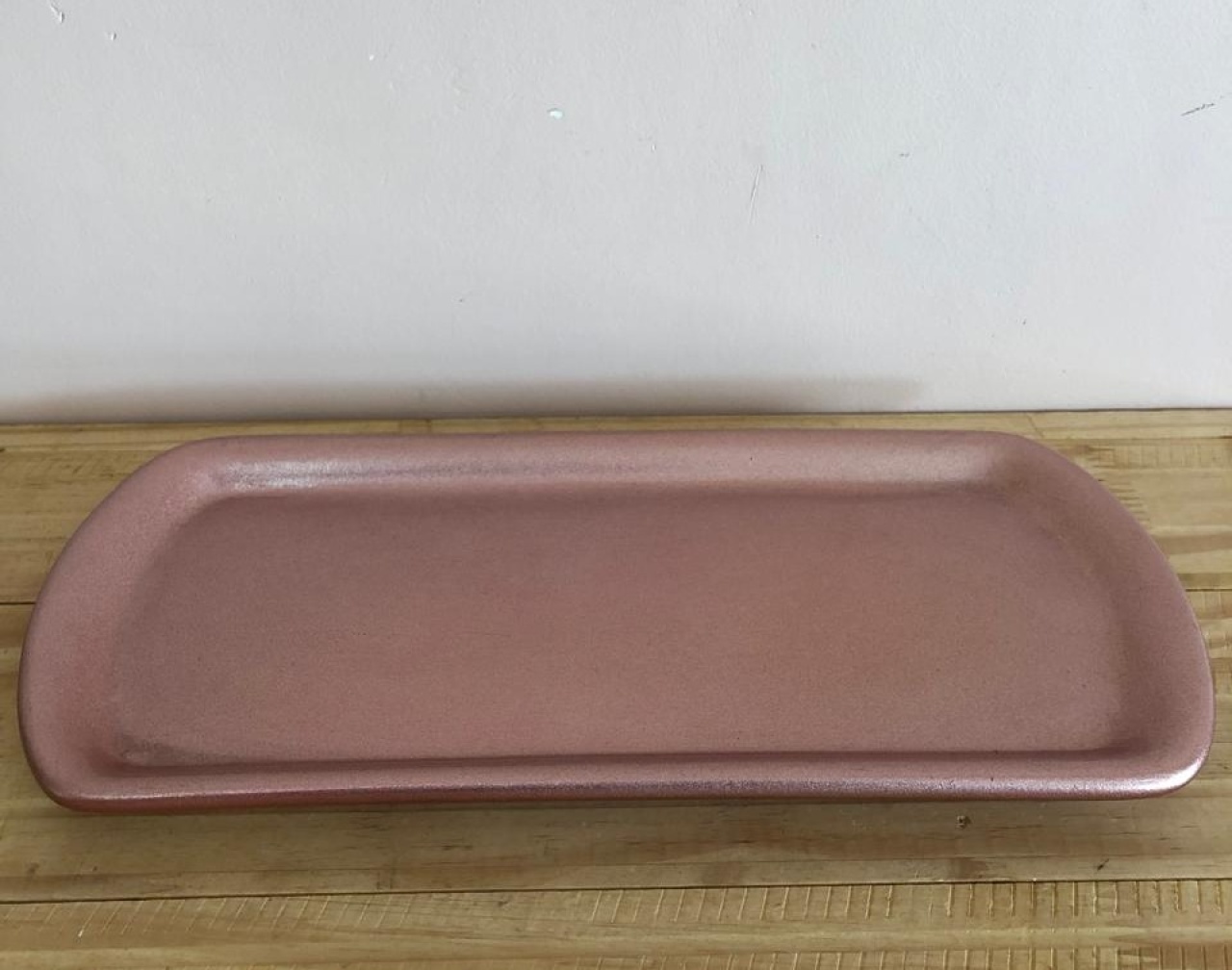 Bandeja Retangular Oval de Cerâmica Rosé (34Cm) - Selminha Lokfest