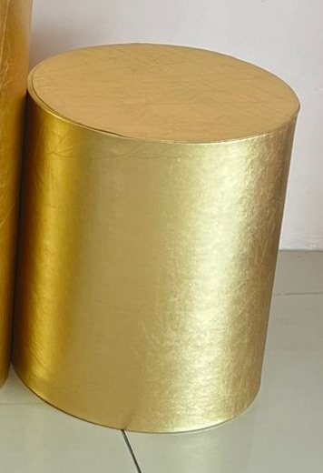 Capa Cilindro Pequena Metalizada Dourada - Selminha Lokfest