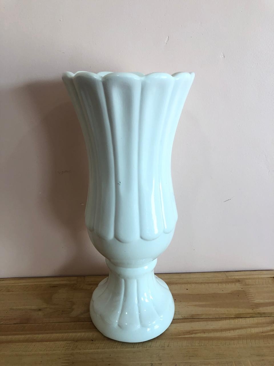 Vaso Rainha Cerâmica Branco (30Cm) - Selminha Lokfest