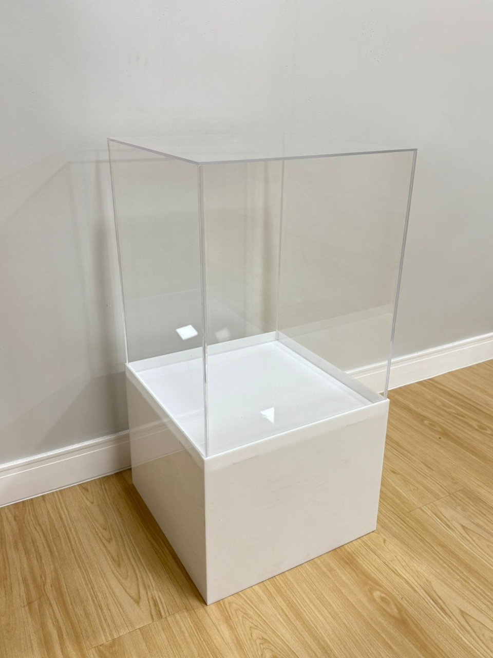 Cubo Acrílico Grande C/ Base Branca - Selminha Lokfest