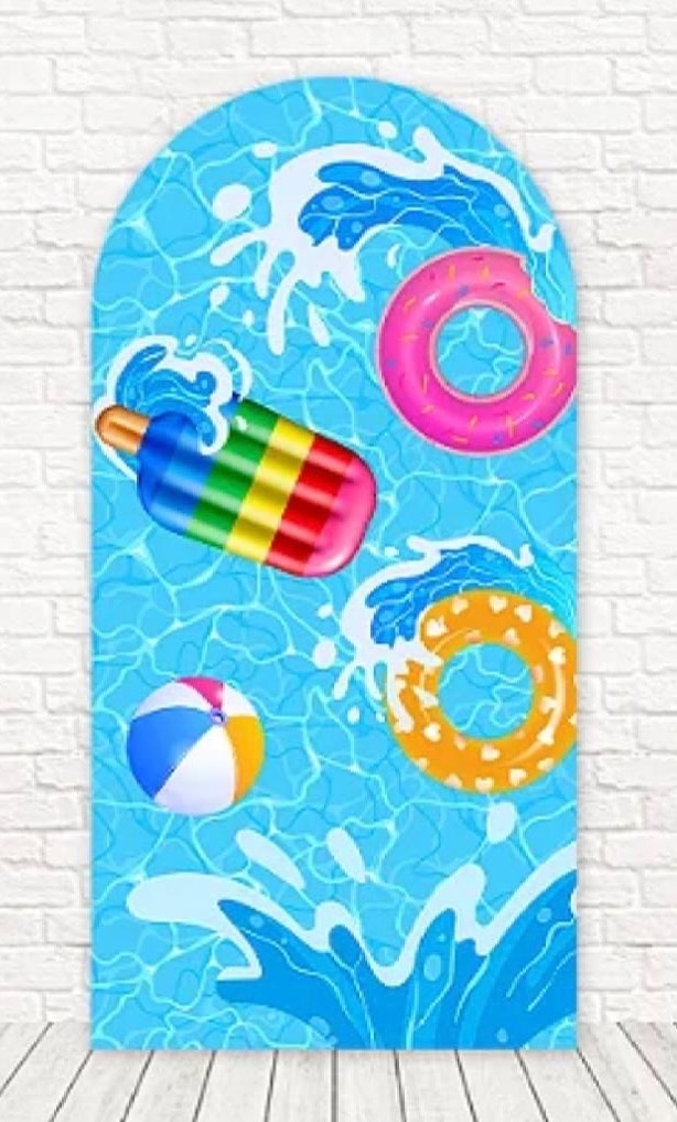 Painel Sublimado Romano Pool Party (2X1) - Selminha Lokfest