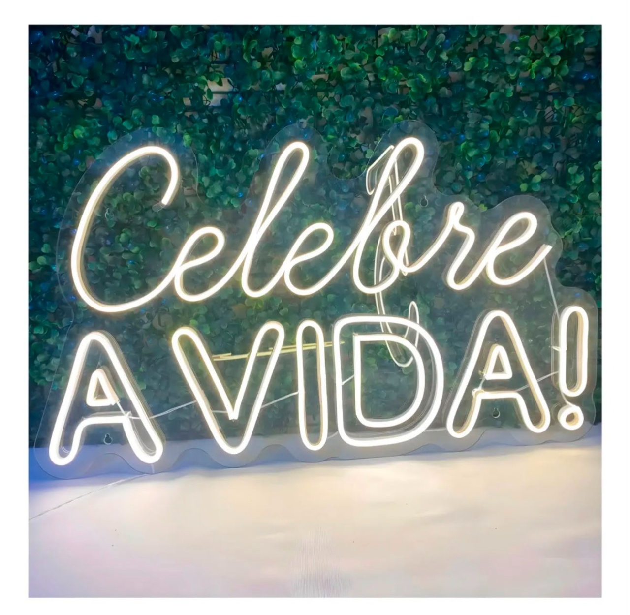 Celebre A Vida Led Branco Quente (65Cmx38Cm) - Selminha Lokfest