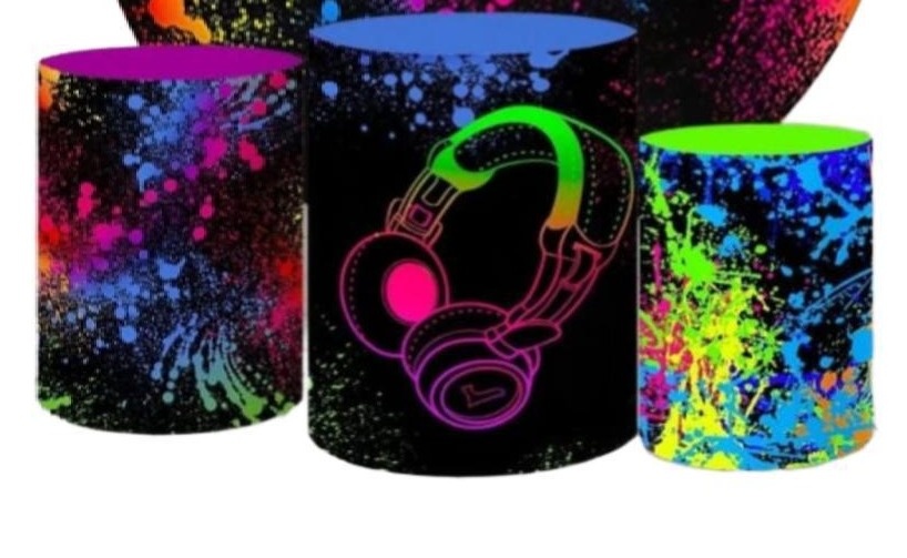 Trio Capas de Cilindros Sublimadas Neon Kit 01 - Selminha Lokfest