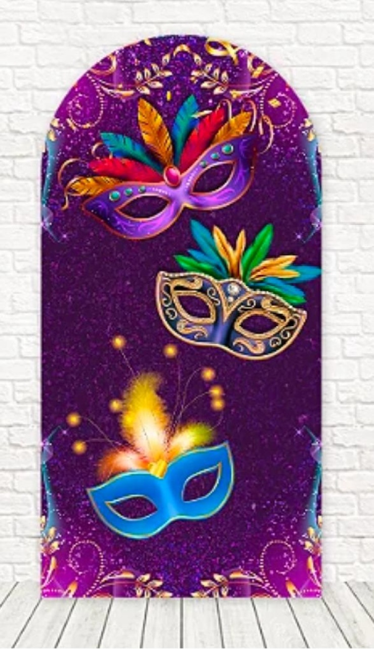 Painel Sublimado Romano Carnaval Roxo (2X1) - Selminha Lokfest