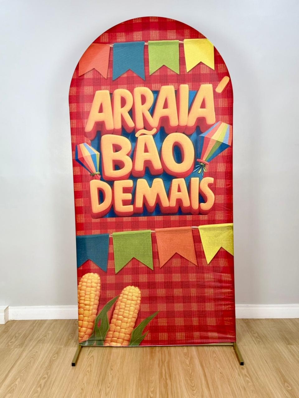 Painel Sublimado Romano Festa Junina Arraiá Bão Demais (2X1) - Selminha Lokfest