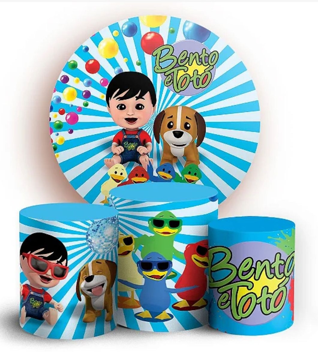 Kit Sublimado Capa Painel Redondo E Capas de Cilindros Bento E Totó - Selminha Lokfest