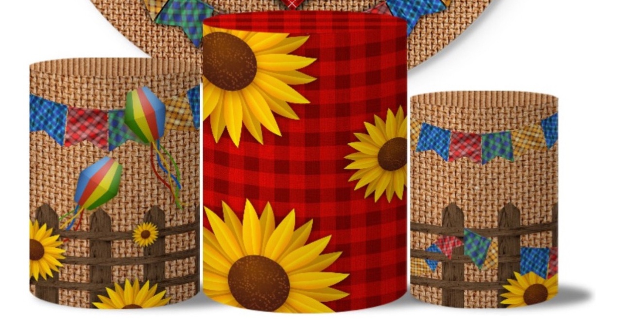 Trio Capas de Cilindros Sublimadas Festa Junina Kit 05 - Selminha Lokfest