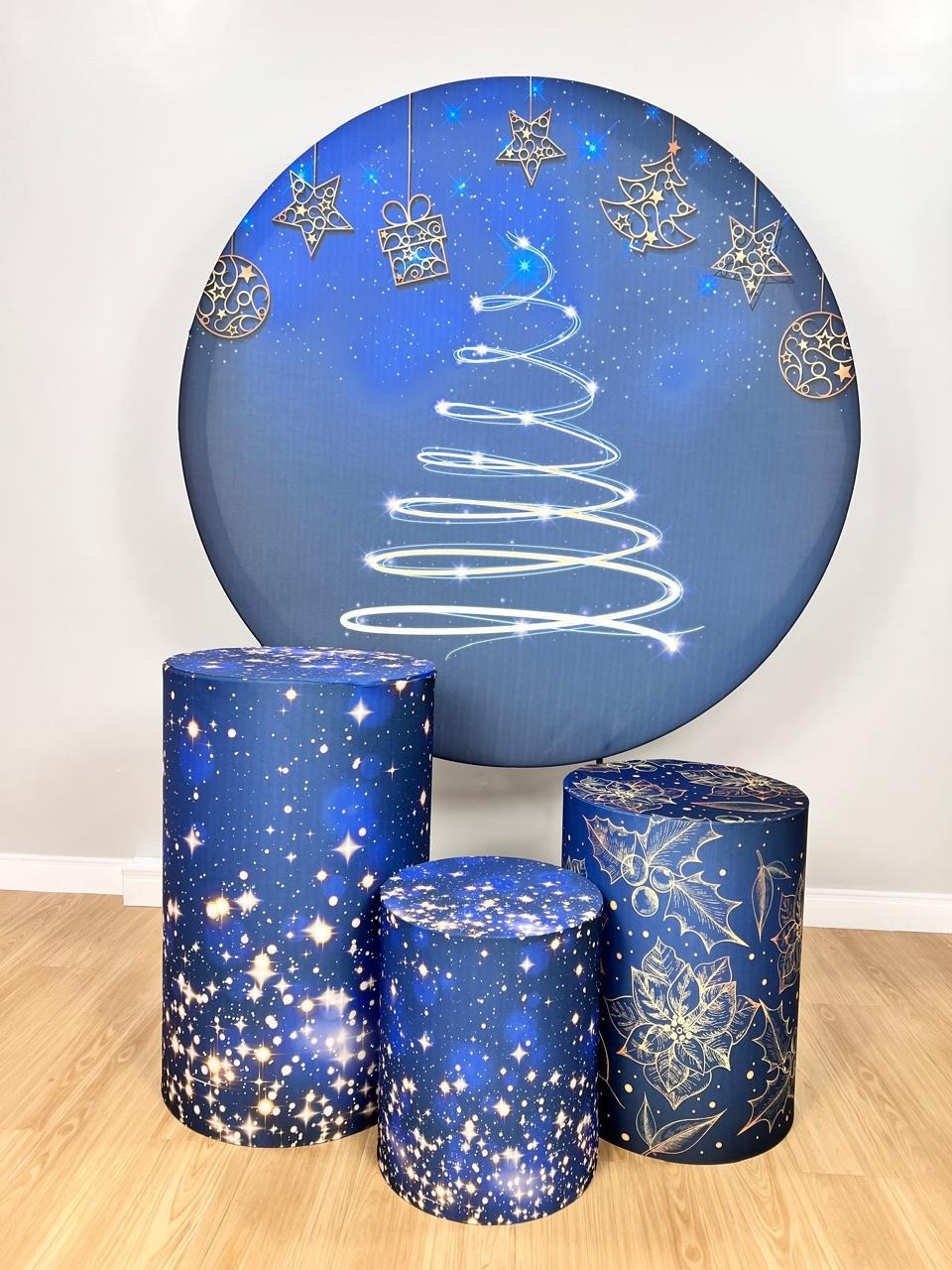 Kit Sublimado Capa Painel Redondo E Capas de Cilindros Natal 13 - Selminha Lokfest
