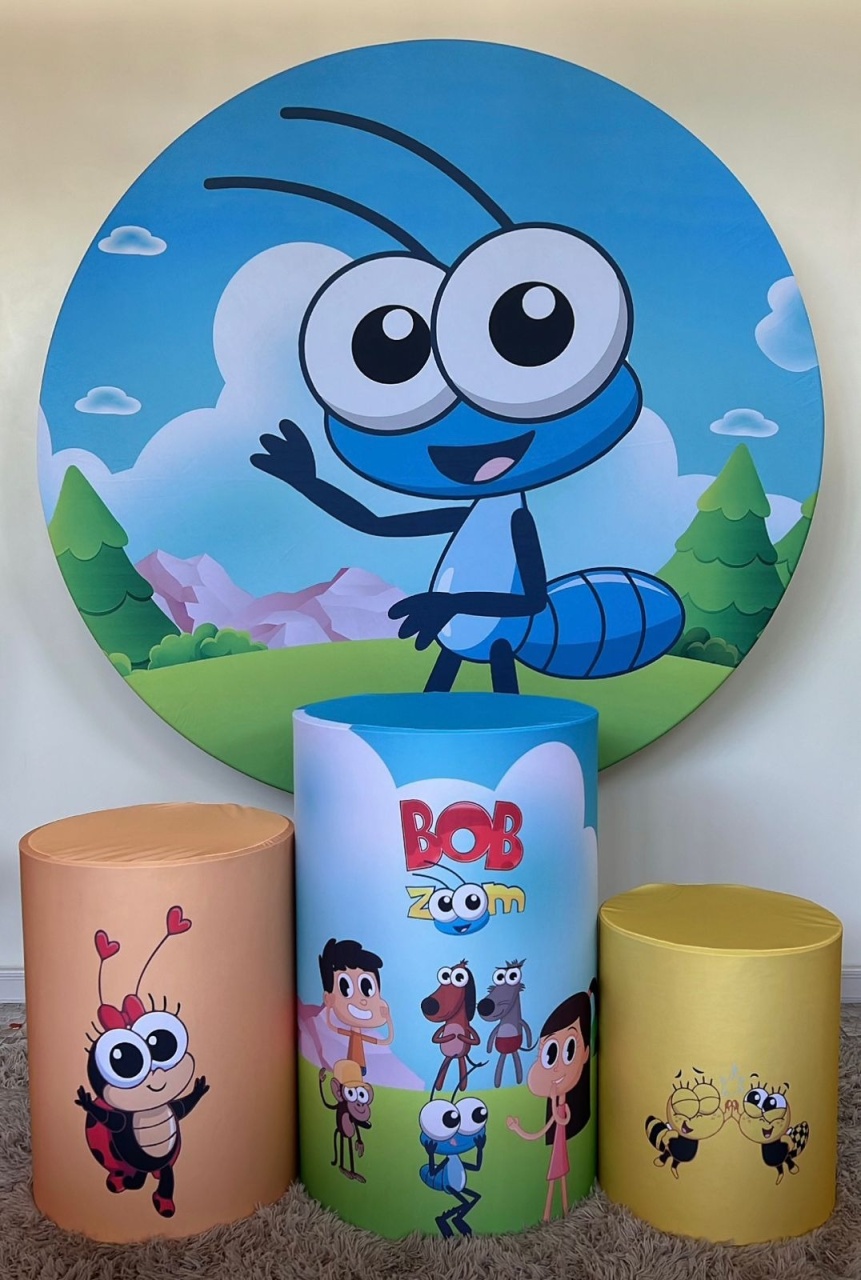 Kit Sublimado Capa Painel Redondo E Capas de Cilindros Bob Zoom - Selminha Lokfest