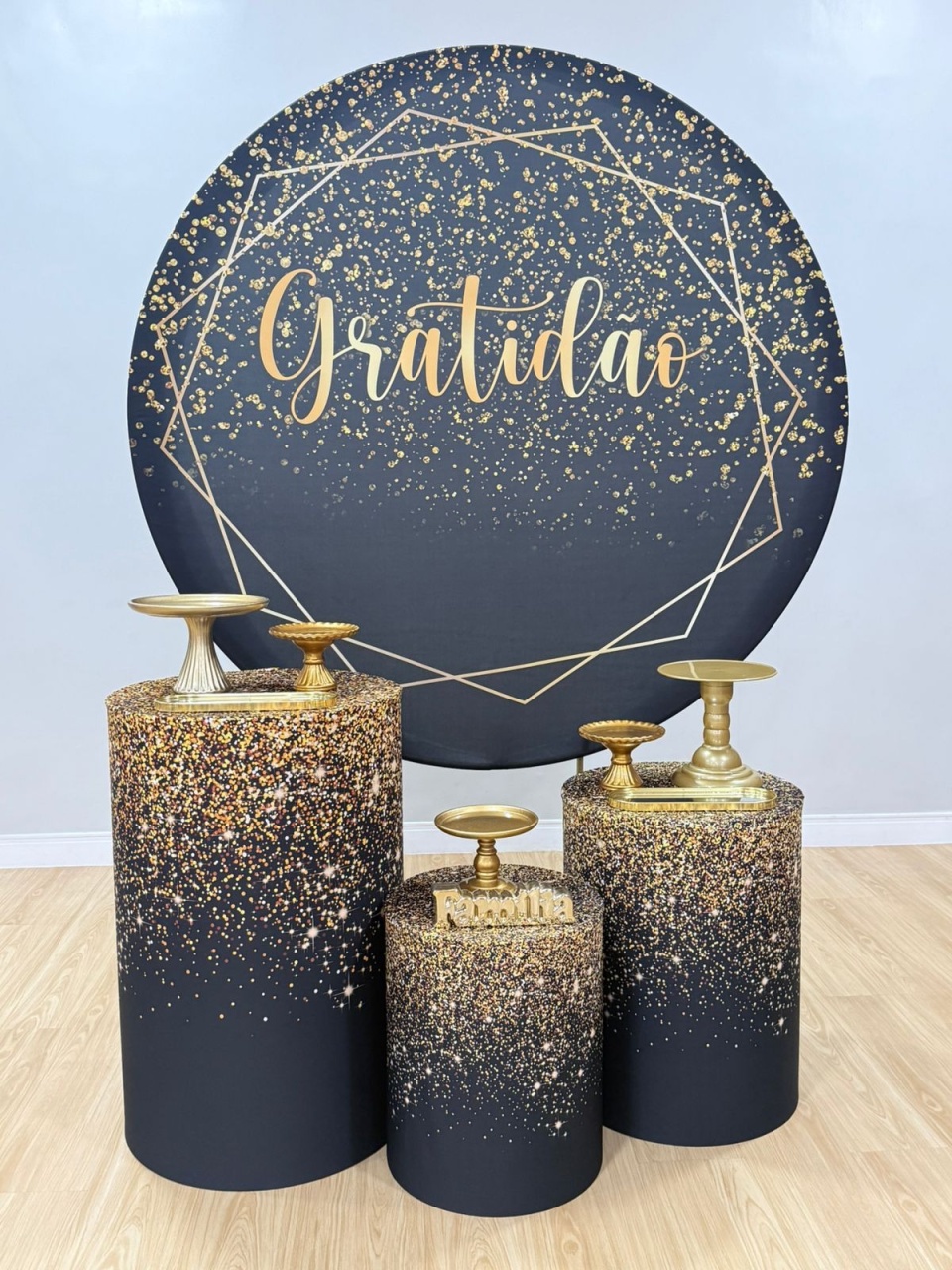 Kit Divertido Preto C/ Glitter Dourado - Selminha Lokfest