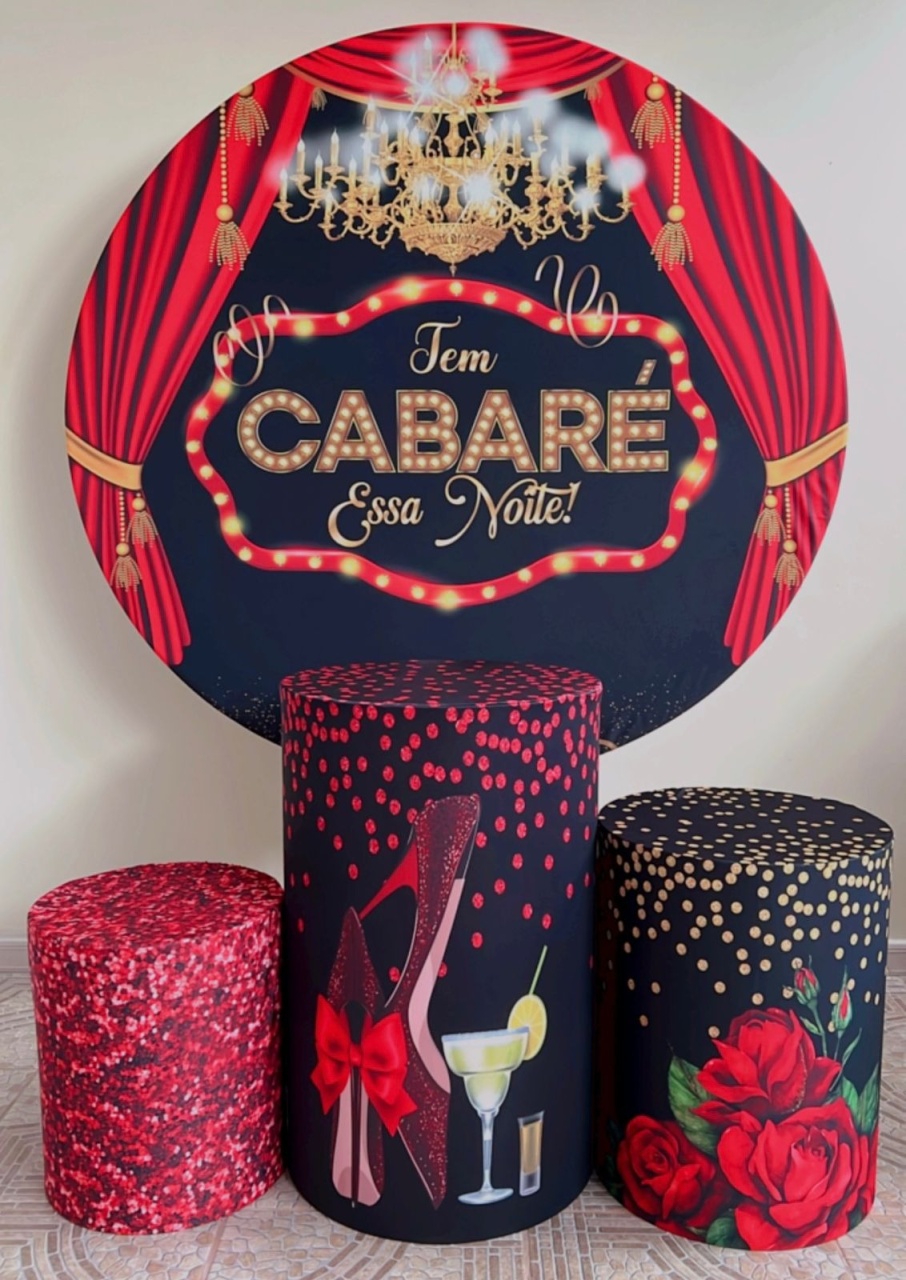 Kit Sublimado Capa Painel Redondo E Capas de Cilindros Cabaré - Selminha Lokfest