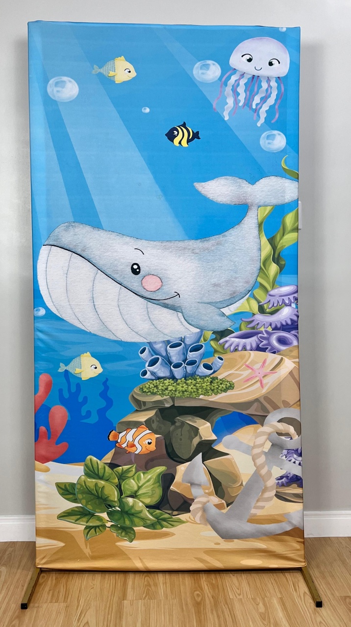Painel Sublimado Retangular Fundo Do Mar Menino(2X1) - Selminha Lokfest