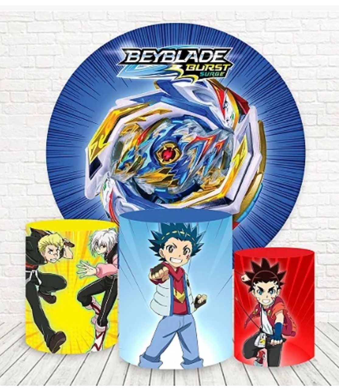 Kit Sublimado Capa Painel Redondo E Capas de Cilindros Beyblade - Selminha Lokfest