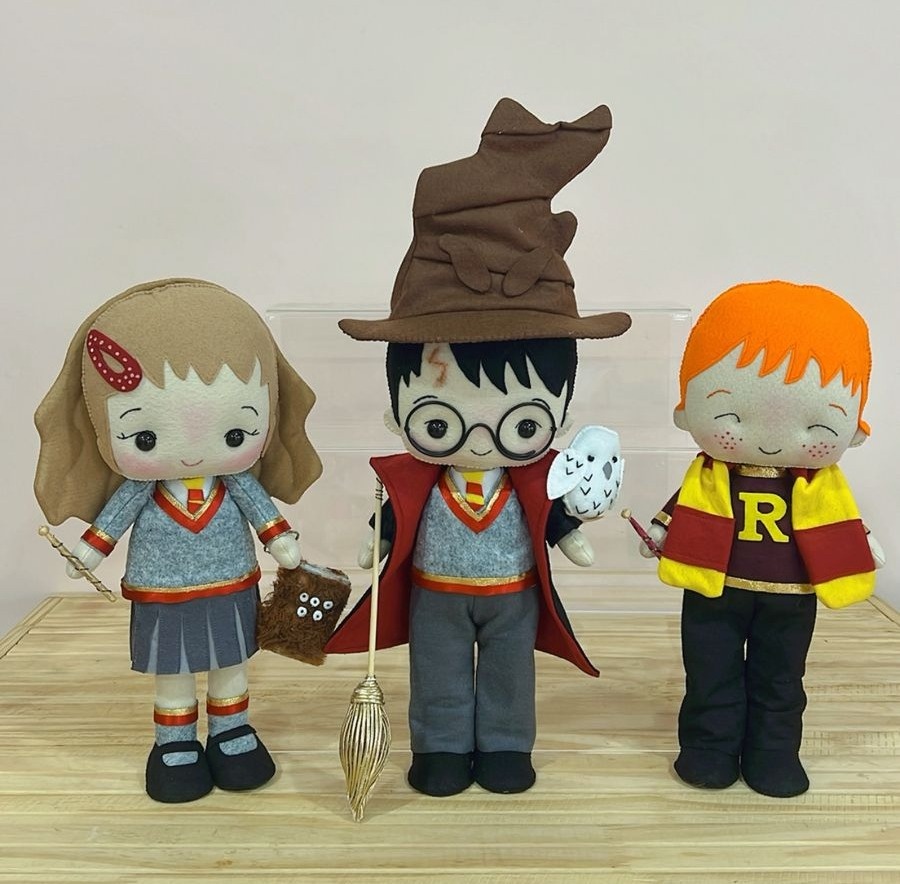 Kit Feltros Harry Potter 3 Pçs - Selminha Lokfest
